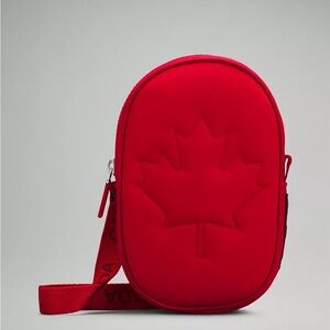 Lululemon Red Crossbody Pouch with Maple Leaf Emboss